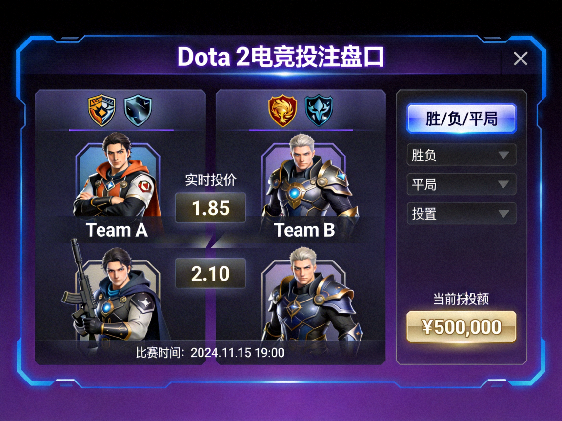 Dota 2 電競投注盤口畫面