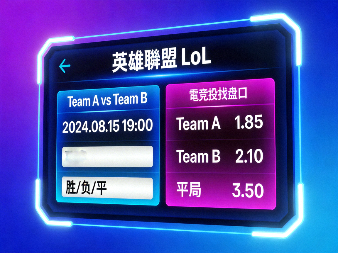 英雄聯盟 LoL 電競投注盤口畫面